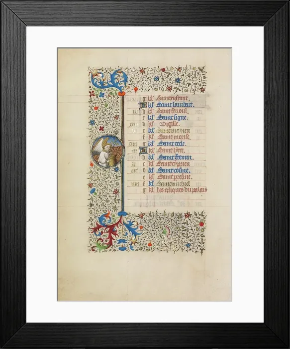 Framed Print : September Calendar Page: Saint Michael; Book of Hours, about 1440-1450. Creator: Workshop of the Bedford Master Framed Print : September Calendar Page: Saint Michael; Book of Hours, about 1440-1450. Creator: Workshop of the Bedford Master