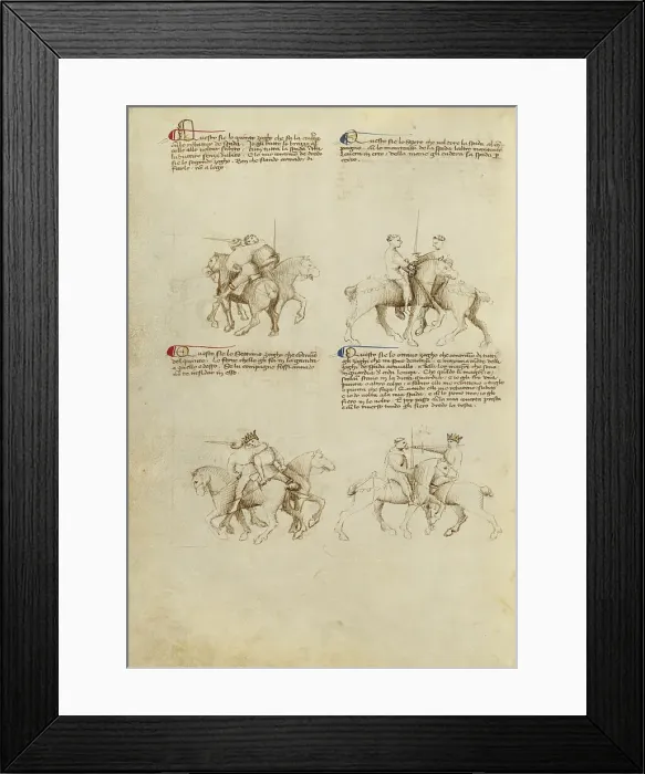 Framed Print : Equestrian Combat with Sword, about 1410. Creator: Unknown Framed Print : Equestrian Combat with Sword, about 1410. Creator: Unknown