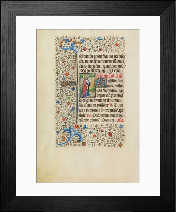 Framed Print : Saint Paul with an Open Book; Book of Hours, about 1440-1450. Creator: Workshop of the Bedford Master Framed Print : Saint Paul with an Open Book; Book of Hours, about 1440-1450. Creator: Workshop of the Bedford Master