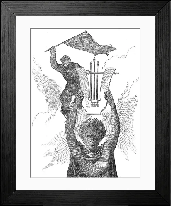 Framed Print : Taking down the Red Flag from the Grand Opera House, Paris, 1871. Creator: Unknown Framed Print : Taking down the Red Flag from the Grand Opera House, Paris, 1871. Creator: Unknown