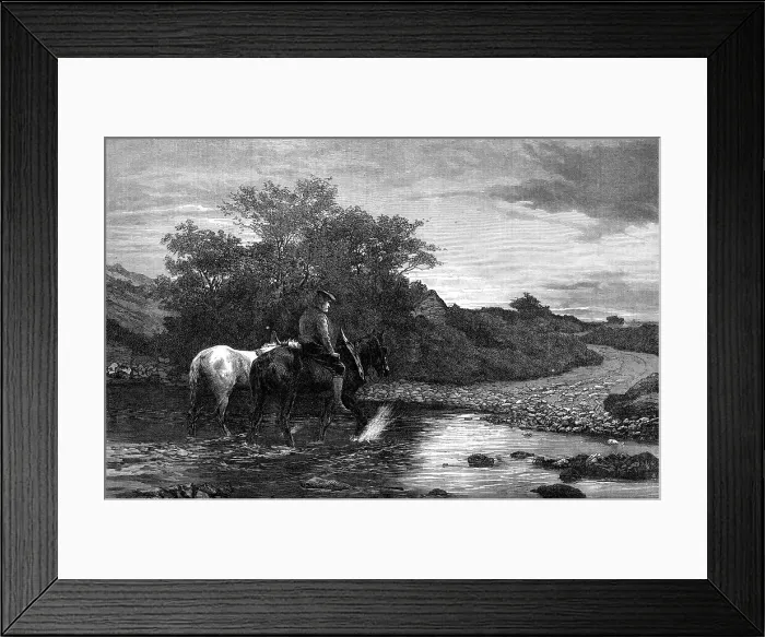 Framed Print : Homewards, by Peter Graham, in the exhibition of the Royal Academy, 1872. Creator: Unknown Framed Print : Homewards, by Peter Graham, in the exhibition of the Royal Academy, 1872. Creator: Unknown