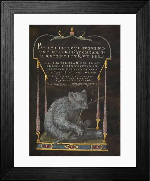 Framed Print : A Sloth; Mira calligraphiae monumenta, 1561-1562;; illumination added 1591-1596. Creator: Joris Hoefnagel Framed Print : A Sloth; Mira calligraphiae monumenta, 1561-1562;; illumination added 1591-1596. Creator: Joris Hoefnagel