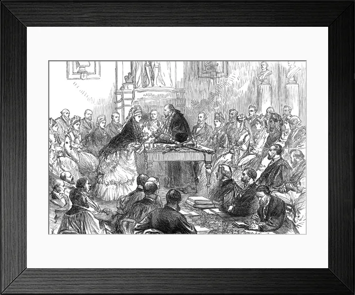 Framed Print : Presentation of the Freedom of the City of London to Baroness Burdett Coutts, 1872. Creator: Unknown Framed Print : Presentation of the Freedom of the City of London to Baroness Burdett Coutts, 1872. Creator: Unknown