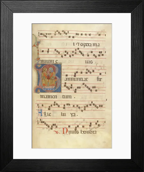Framed Print : Initial B: The Trinity; Gradual, about 1270. Creator: Jacobellus of Salerno Framed Print : Initial B: The Trinity; Gradual, about 1270. Creator: Jacobellus of Salerno