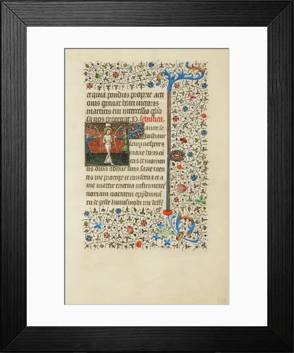 Framed Print : Saint Sebastian; Book of Hours, about 1440-1450. Creator: Workshop of the Bedford Master Framed Print : Saint Sebastian; Book of Hours, about 1440-1450. Creator: Workshop of the Bedford Master