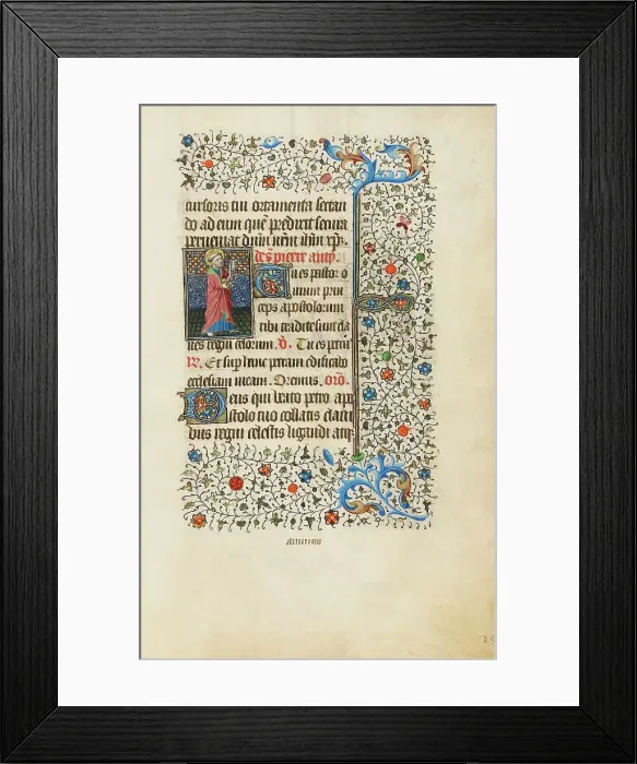 Framed Print : Saint Peter with the Key of Heaven; Book of Hours, about 1440-1450. Creator: Workshop of the Bedford Master Framed Print : Saint Peter with the Key of Heaven; Book of Hours, about 1440-1450. Creator: Workshop of the Bedford Master