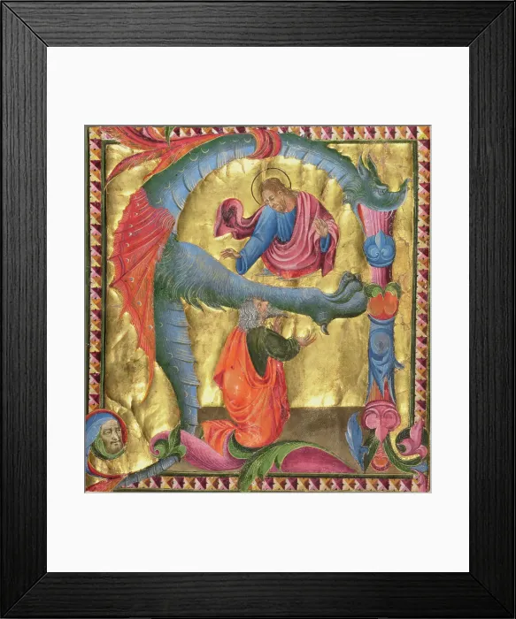 Framed Print : King David kneeling in prayer, cutting from a gradual, about 1440. Creator: Giovanni di Paolo Framed Print : King David kneeling in prayer, cutting from a gradual, about 1440. Creator: Giovanni di Paolo
