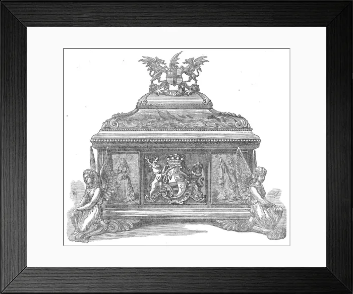 Framed Print : Casket of Address presented to Baroness Burdett-Coutts by the City of London, 1872. Creator: Unknown Framed Print : Casket of Address presented to Baroness Burdett-Coutts by the City of London, 1872. Creator: Unknown