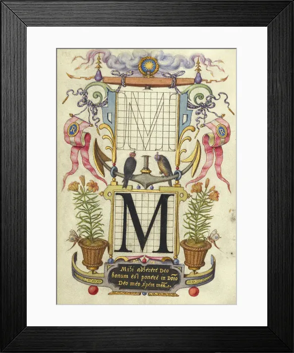 Framed Print : Guide for Constructing the Letter M; Mira calligraphiae monumenta, about 1591-1596. Creator: Joris Hoefnagel Framed Print : Guide for Constructing the Letter M; Mira calligraphiae monumenta, about 1591-1596. Creator: Joris Hoefnagel