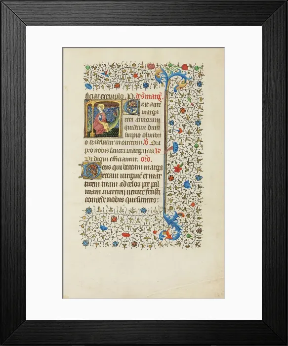 Framed Print : Saint Margaret and a Dragon; Book of Hours, about 1440-1450. Creator: Workshop of the Bedford Master Framed Print : Saint Margaret and a Dragon; Book of Hours, about 1440-1450. Creator: Workshop of the Bedford Master