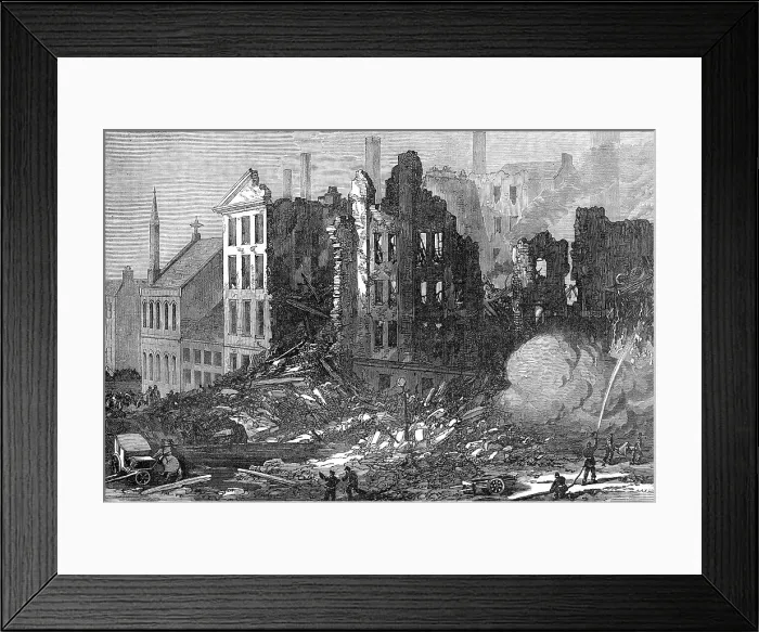 Framed Print : Scene of the explosion at Tradeston Flour-Mills, Glasgow, 1872. Creator: Unknown Framed Print : Scene of the explosion at Tradeston Flour-Mills, Glasgow, 1872. Creator: Unknown