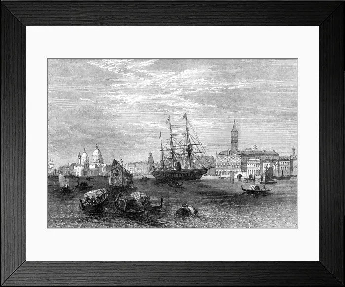 Framed Print : Opening of the new line for the Peninsular and Oriental Company's steamers from Venice, 1872. Creator: Unknown Framed Print : Opening of the new line for the Peninsular and Oriental Company's steamers from Venice, 1872. Creator: Unknown