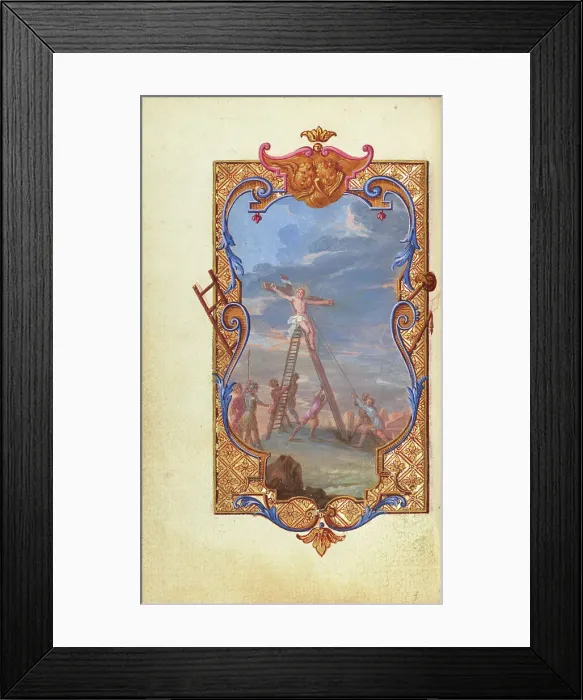Framed Print : The Raising of the Cross; Prayers of the Mass, about 1720-1730. Creator: Jean Pierre Rousselet Framed Print : The Raising of the Cross; Prayers of the Mass, about 1720-1730. Creator: Jean Pierre Rousselet