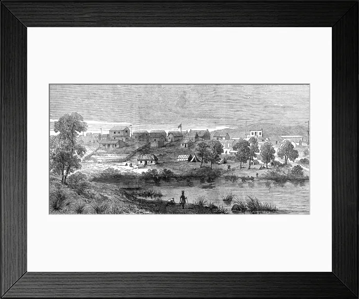 Framed Print : Klipdrift, at the Diamond Diggings, South Africa, 1872. Creator: Unknown Framed Print : Klipdrift, at the Diamond Diggings, South Africa, 1872. Creator: Unknown