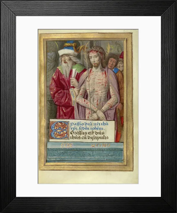 Framed Print : Ecce Homo; Poncher Hours, about 1500. Creator: Jean Pichore Framed Print : Ecce Homo; Poncher Hours, about 1500. Creator: Jean Pichore