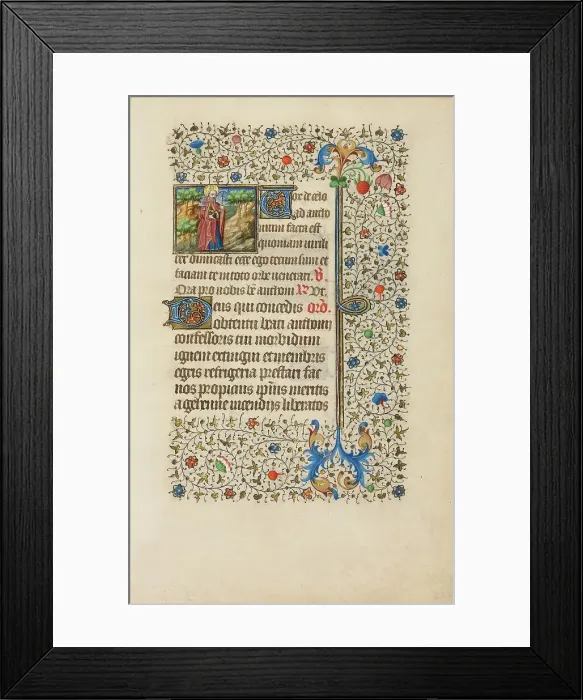 Framed Print : Saint Anthony with an Axe; Book of Hours, about 1440-1450. Creator: Workshop of the Bedford Master Framed Print : Saint Anthony with an Axe; Book of Hours, about 1440-1450. Creator: Workshop of the Bedford Master