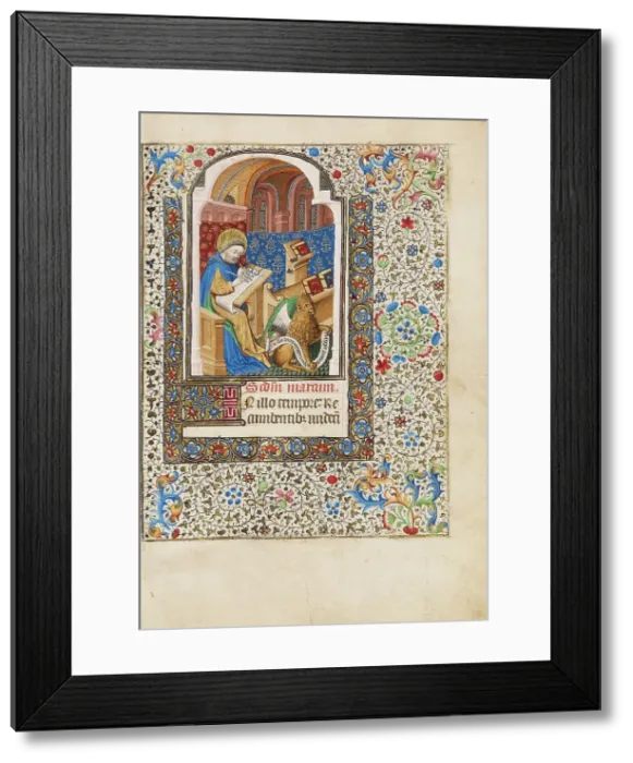 Framed Print : Saint Mark; Book of Hours, about 1440-1450. Creator: Workshop of the Bedford Master Framed Print : Saint Mark; Book of Hours, about 1440-1450. Creator: Workshop of the Bedford Master