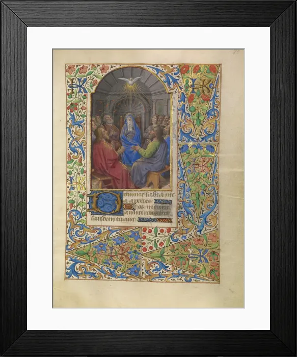 Framed Print : Pentecost; Katherine Hours, about 1480-1485. Creator: Jean Bourdichon Framed Print : Pentecost; Katherine Hours, about 1480-1485. Creator: Jean Bourdichon
