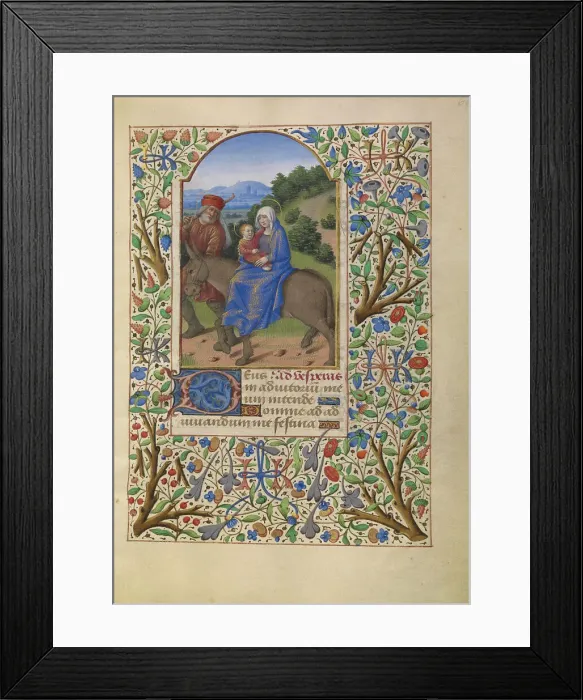 Framed Print : The Flight into Egypt; Katherine Hours, about 1480-1485. Creator: Jean Bourdichon Framed Print : The Flight into Egypt; Katherine Hours, about 1480-1485. Creator: Jean Bourdichon