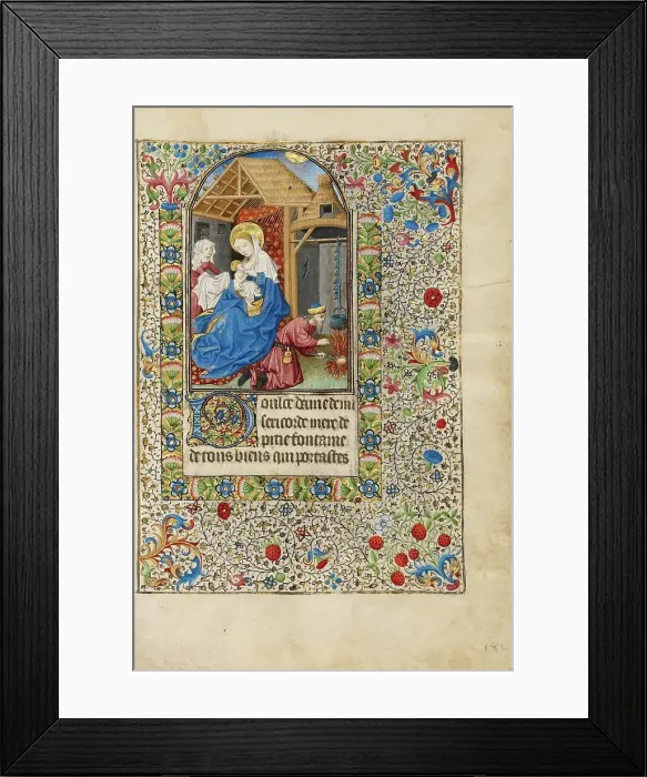 Framed Print : The Holy Family; Book of Hours, about 1440-1450. Creator: Workshop of the Bedford Master Framed Print : The Holy Family; Book of Hours, about 1440-1450. Creator: Workshop of the Bedford Master