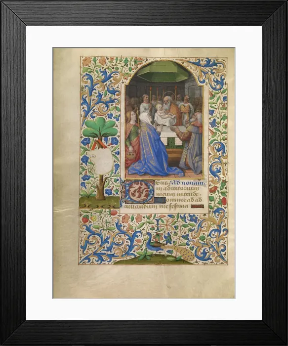 Framed Print : The Presentation in the Temple; Katherine Hours, about 1480-1485. Creator: Jean Bourdichon Framed Print : The Presentation in the Temple; Katherine Hours, about 1480-1485. Creator: Jean Bourdichon