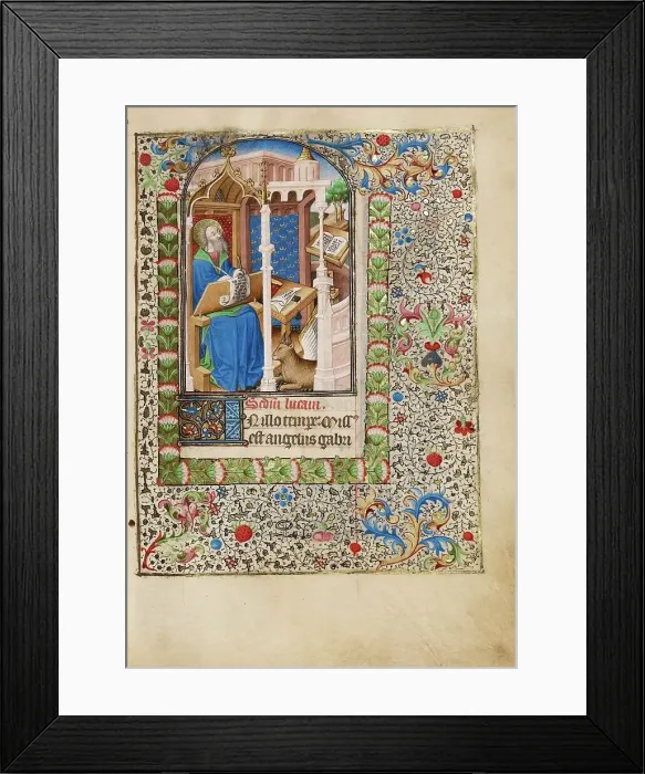Framed Print : Saint Luke; Book of Hours, about 1440-1450. Creator: Workshop of the Bedford Master Framed Print : Saint Luke; Book of Hours, about 1440-1450. Creator: Workshop of the Bedford Master