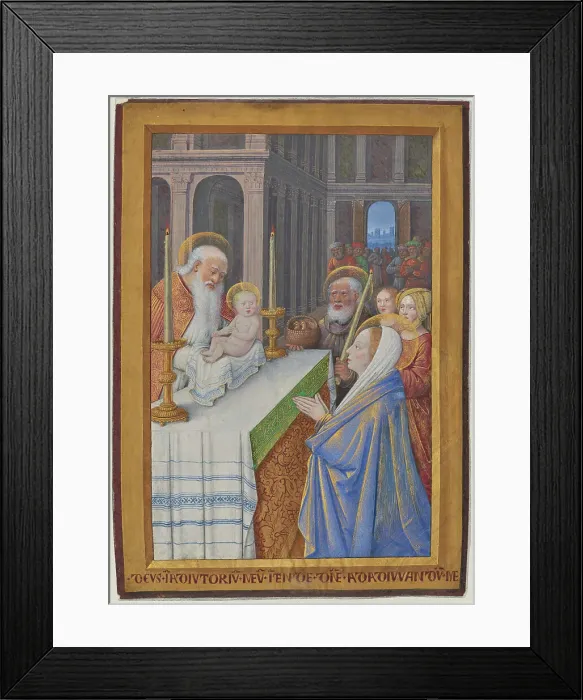 Framed Print : The Presentation in the Temple, 1498-1499. Creator: Jean Bourdichon Framed Print : The Presentation in the Temple, 1498-1499. Creator: Jean Bourdichon
