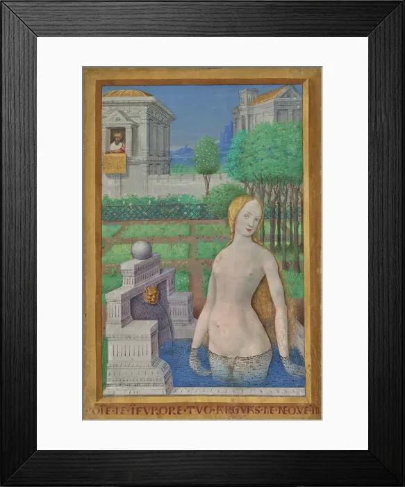 Framed Print : Bathsheba Bathing, 1498-1499. Creator: Jean Bourdichon Framed Print : Bathsheba Bathing, 1498-1499. Creator: Jean Bourdichon