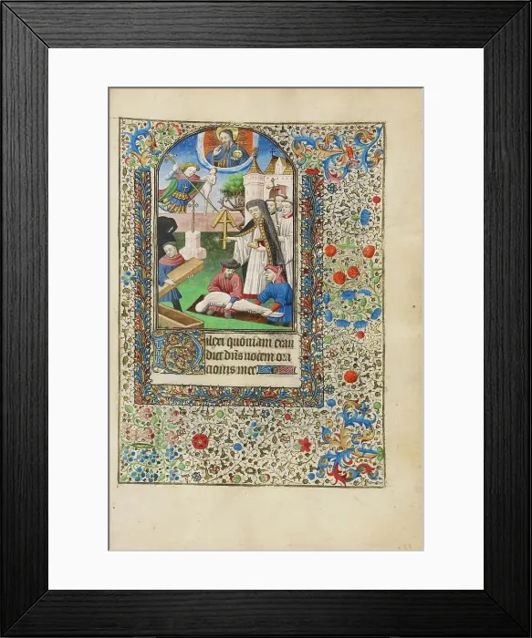 Framed Print : A Burial; Book of Hours, about 1440-1450. Creator: Workshop of the Bedford Master Framed Print : A Burial; Book of Hours, about 1440-1450. Creator: Workshop of the Bedford Master