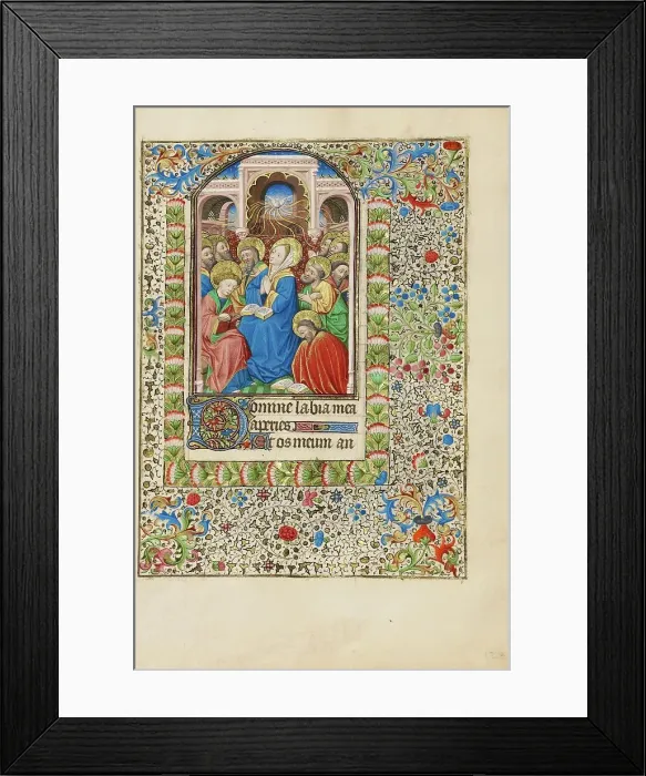 Framed Print : Pentecost; Book of Hours, about 1440-1450. Creator: Workshop of the Bedford Master Framed Print : Pentecost; Book of Hours, about 1440-1450. Creator: Workshop of the Bedford Master