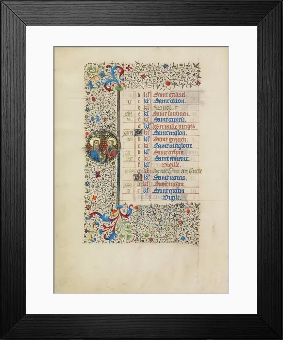 Framed Print : October Calendar Page: Saints Simon and Jude; Book of Hours, about 1440-1450. Creator: Workshop of the Bedford Master Framed Print : October Calendar Page: Saints Simon and Jude; Book of Hours, about 1440-1450. Creator: Workshop of the Bedford Master
