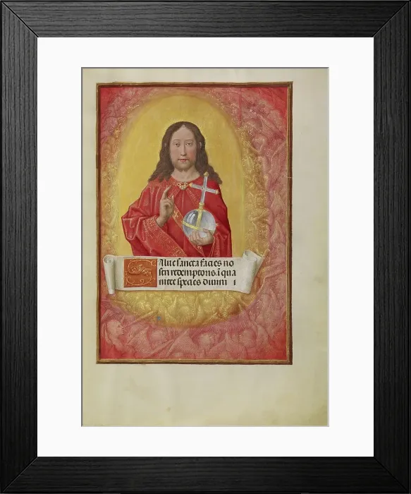 Framed Print : Christ in Majesty; Spinola Hours, about 1510-1520. Creator: Workshop of Master of the First Prayer Book of Maximilian