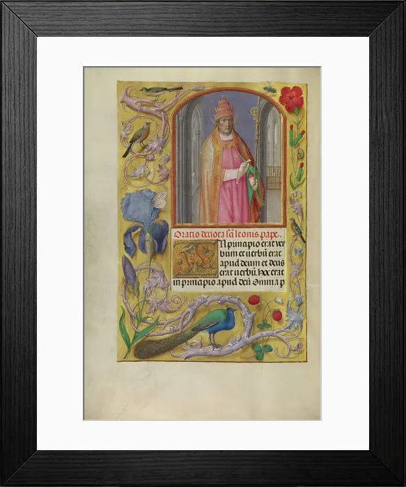 Framed Print : Pope Leo; Spinola Hours, about 1510-1520. Creator: Workshop of Master of the First Prayer Book of Maximilian Framed Print : Pope Leo; Spinola Hours, about 1510-1520. Creator: Workshop of Master of the First Prayer Book of Maximilian
