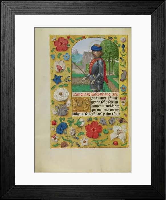 Framed Print : Saint Sebastian; Spinola Hours, about 1510-1520. Creator: Workshop of Master of the First Prayer Book of Maximilian Framed Print : Saint Sebastian; Spinola Hours, about 1510-1520. Creator: Workshop of Master of the First Prayer Book of Maximilian