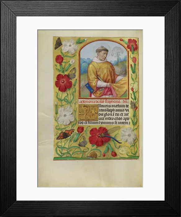 Framed Print : Saint Stephen; Spinola Hours, about 1510-1520. Creator: Workshop of Master of the First Prayer Book of Maximilian Framed Print : Saint Stephen; Spinola Hours, about 1510-1520. Creator: Workshop of Master of the First Prayer Book of Maximilian