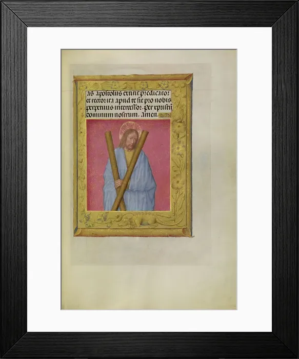 Framed Print : Saint Andrew; Spinola Hours, about 1510-1520. Creator: Workshop of Master of the First Prayer Book of Maximilian Framed Print : Saint Andrew; Spinola Hours, about 1510-1520. Creator: Workshop of Master of the First Prayer Book of Maximilian