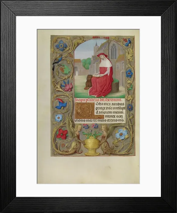 Framed Print : Saint Jerome Reading; Spinola Hours, about 1510-1520. Creator: Workshop of Master of the First Prayer Book of Maximilian Framed Print : Saint Jerome Reading; Spinola Hours, about 1510-1520. Creator: Workshop of Master of the First Prayer Book of Maximilian