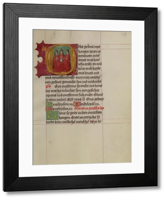 Framed Print : Initial O: The Trinity; Book of Hours, about 1500. Creator: Workshop of Gerard Horenbout Framed Print : Initial O: The Trinity; Book of Hours, about 1500. Creator: Workshop of Gerard Horenbout