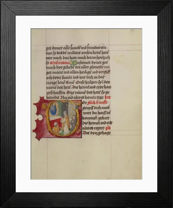 Framed Print : Initial G: A Priest Celebrating Mass; Book of Hours, about 1500. Creator: Workshop of Gerard Horenbout Framed Print : Initial G: A Priest Celebrating Mass; Book of Hours, about 1500. Creator: Workshop of Gerard Horenbout