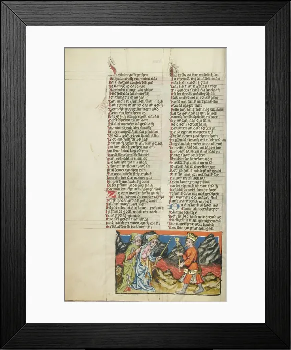 Framed Print : Moses Changing the Water of the Nile into Blood; Weltchronik, about 1400-1410. Creator: Unknown Framed Print : Moses Changing the Water of the Nile into Blood; Weltchronik, about 1400-1410. Creator: Unknown