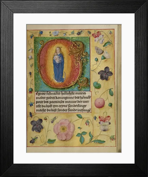 Framed Print : Initial G: The Virgin and Child; Book of Hours, about 1500. Creator: Workshop of Gerard Horenbout Framed Print : Initial G: The Virgin and Child; Book of Hours, about 1500. Creator: Workshop of Gerard Horenbout
