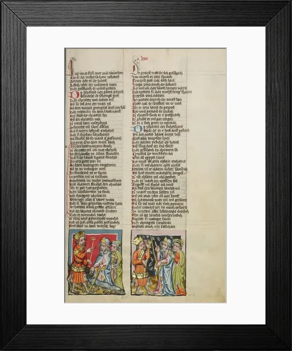 Framed Print : The Plague of Frogs: The Plague of Maggots; Weltchronik, about 1400-1410. Creator: Unknown