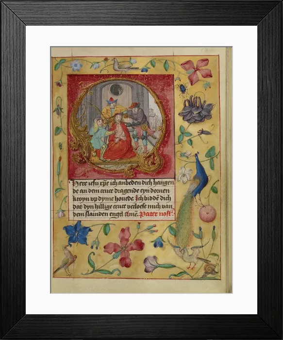 Framed Print : Initial O: The Crowning with Thorns; Book of Hours, about 1500. Creator: Workshop of Gerard Horenbout Framed Print : Initial O: The Crowning with Thorns; Book of Hours, about 1500. Creator: Workshop of Gerard Horenbout