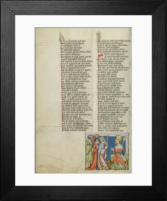 Framed Print : Moses and the Elders before Pharaoh; Weltchronik, about 1400-1410. Creator: Unknown Framed Print : Moses and the Elders before Pharaoh; Weltchronik, about 1400-1410. Creator: Unknown