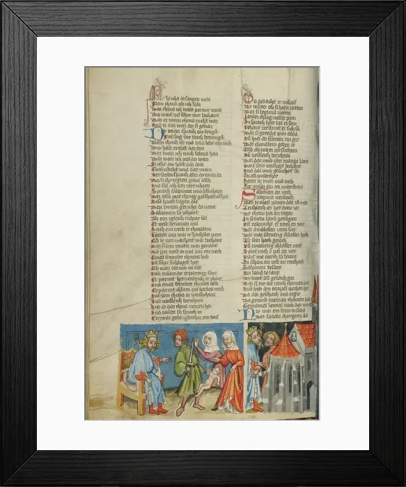Framed Print : The Judgment of Solomon: The Building of Solomon's Temple; Weltchronik, about 1400-1410. Creator: Unknown Framed Print : The Judgment of Solomon: The Building of Solomon's Temple; Weltchronik, about 1400-1410. Creator: Unknown