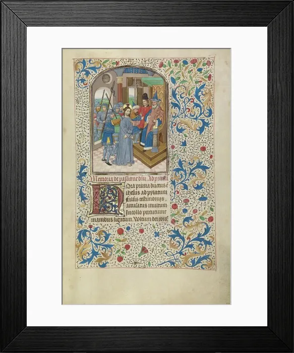 Framed Print : Christ before Pilate; Arenberg Hours, early 1460s. Creator: Willem Vrelant Framed Print : Christ before Pilate; Arenberg Hours, early 1460s. Creator: Willem Vrelant