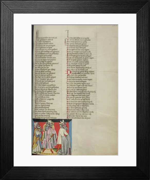 Framed Print : David's Penance after the Census; Weltchronik, about 1400-1410. Creator: Unknown Framed Print : David's Penance after the Census; Weltchronik, about 1400-1410. Creator: Unknown