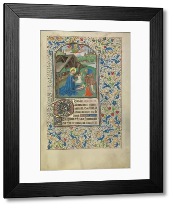 Framed Print : The Nativity; Arenberg Hours, early 1460s. Creator: Willem Vrelant Framed Print : The Nativity; Arenberg Hours, early 1460s. Creator: Willem Vrelant