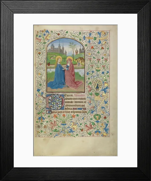Framed Print : The Visitation; Arenberg Hours, early 1460s. Creator: Willem Vrelant Framed Print : The Visitation; Arenberg Hours, early 1460s. Creator: Willem Vrelant