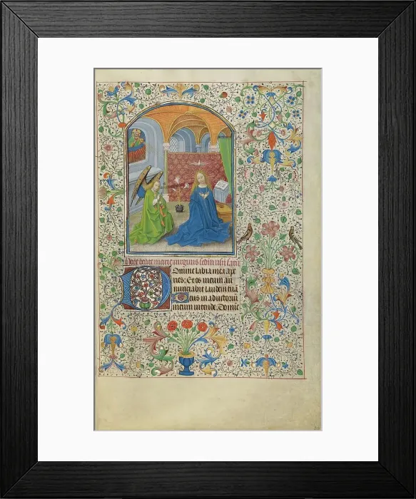 Framed Print : The Annunciation; Arenberg Hours, early 1460s. Creator: Willem Vrelant Framed Print : The Annunciation; Arenberg Hours, early 1460s. Creator: Willem Vrelant